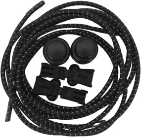 1Pair Elastic Reflective Shoelaces for Sports for Running Hiking Climbing Jogging Comfortable Fit for Adults Black