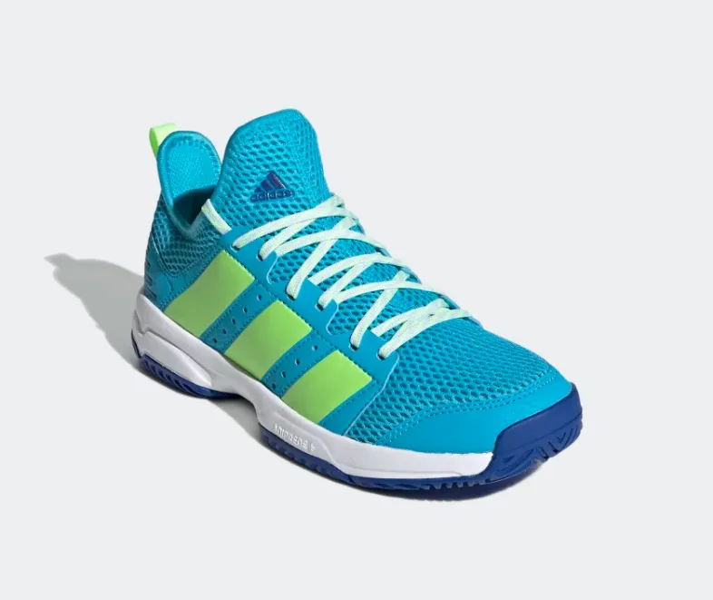 Adidas scarpa da pallavolo da ragazzo Stabil Jr FU8402 signal cyan green royal