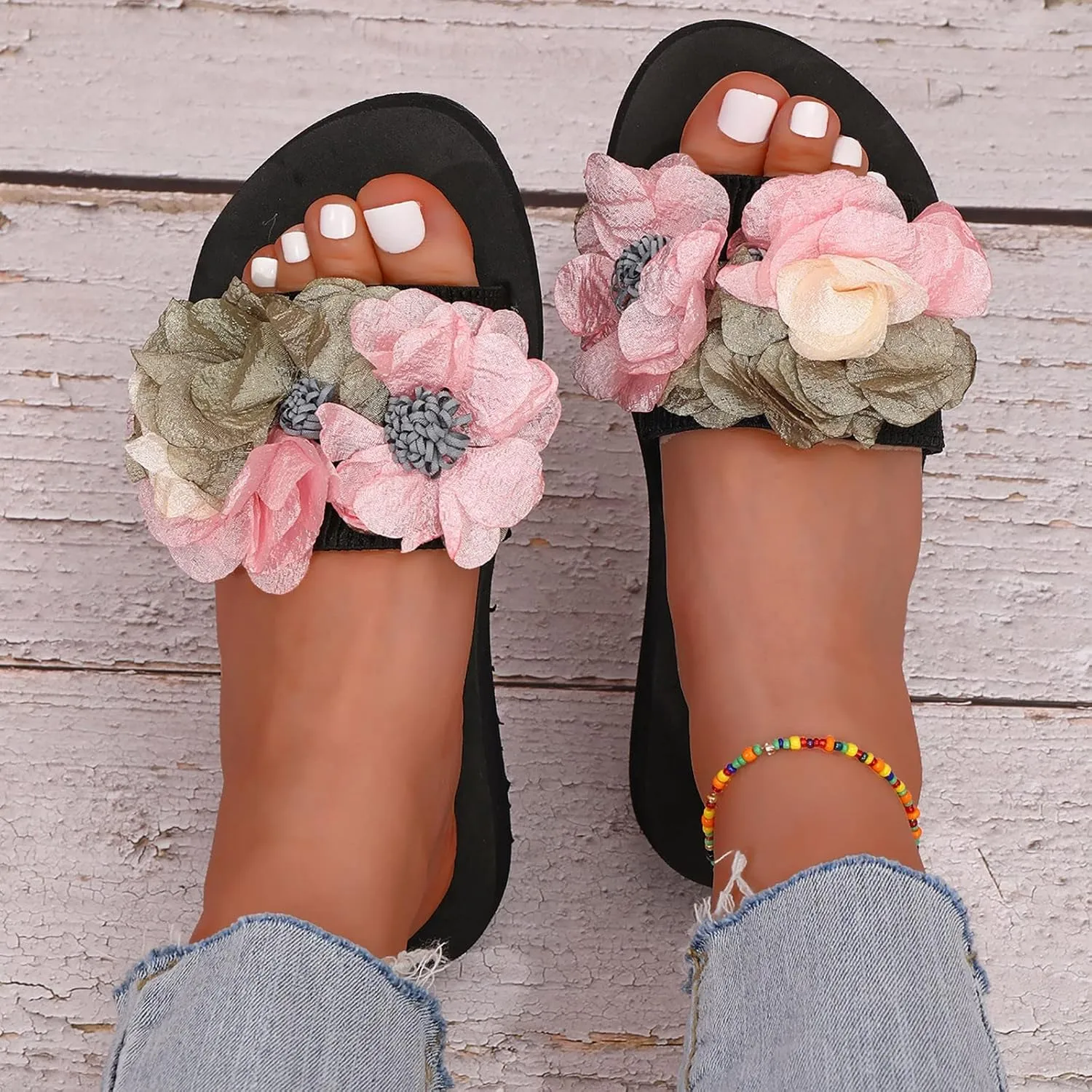 Beach Sandals for Woman Flip Flops Arch Support Womens Women's Non-Slip Casual Arch Support Flip Flops
