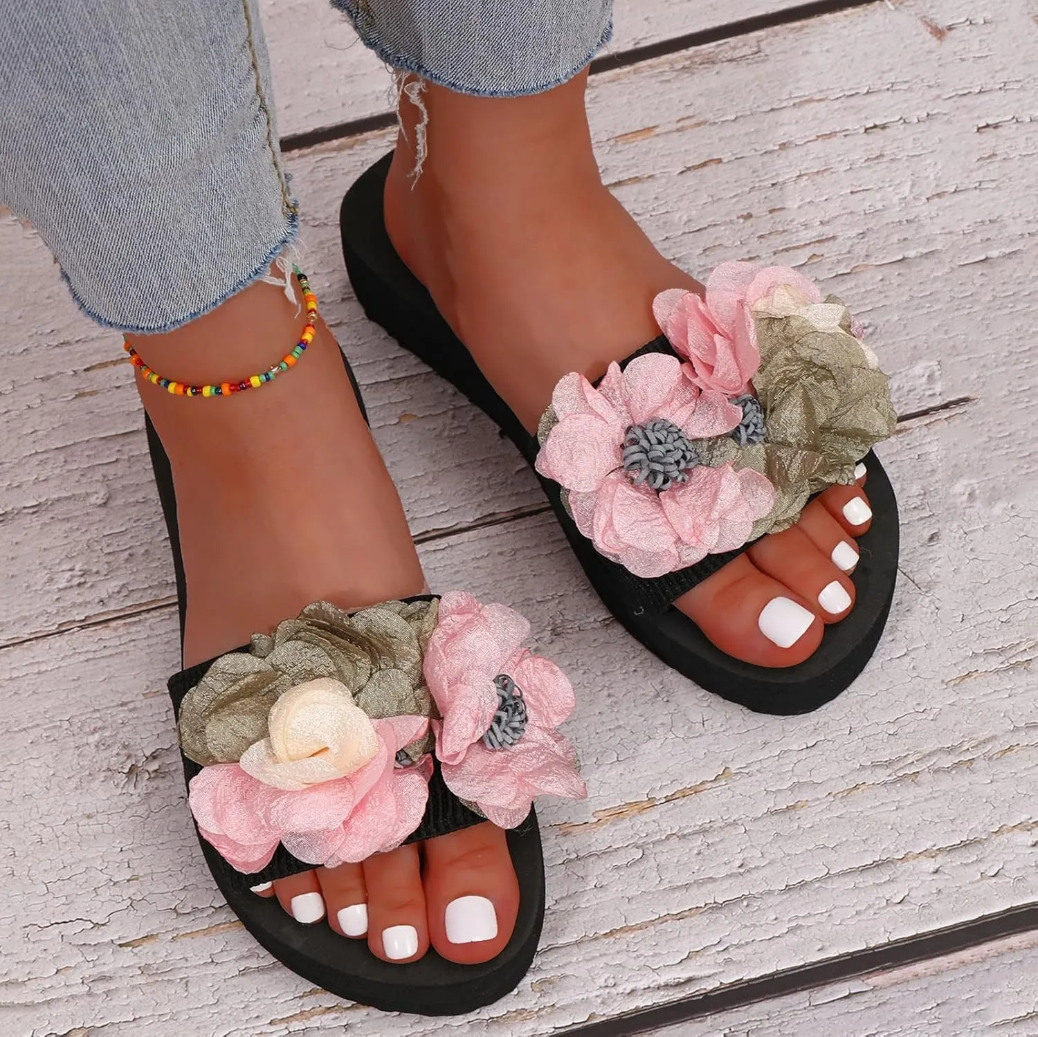 Beach Sandals for Woman Flip Flops Arch Support Womens Women's Non-Slip Casual Arch Support Flip Flops
