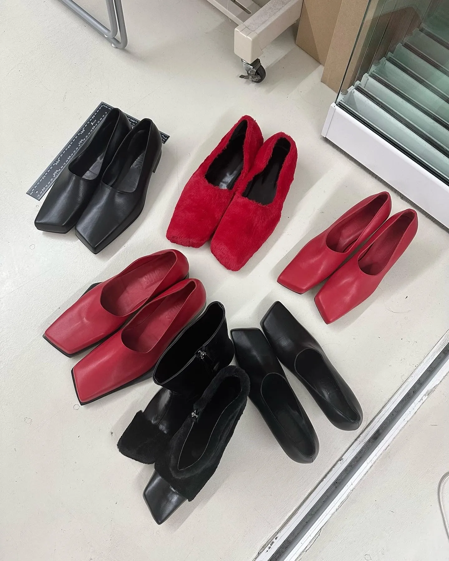 black slashed loafers