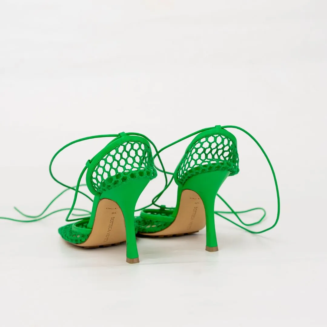 Bottega Veneta Stretch Ankle strap sandals in green, 38