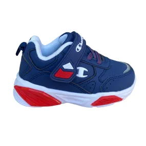Champion scarpa da ginnastica da bambino con laccio elastico e velcro Low Cut Wave S32130 RBL blu-rosso
