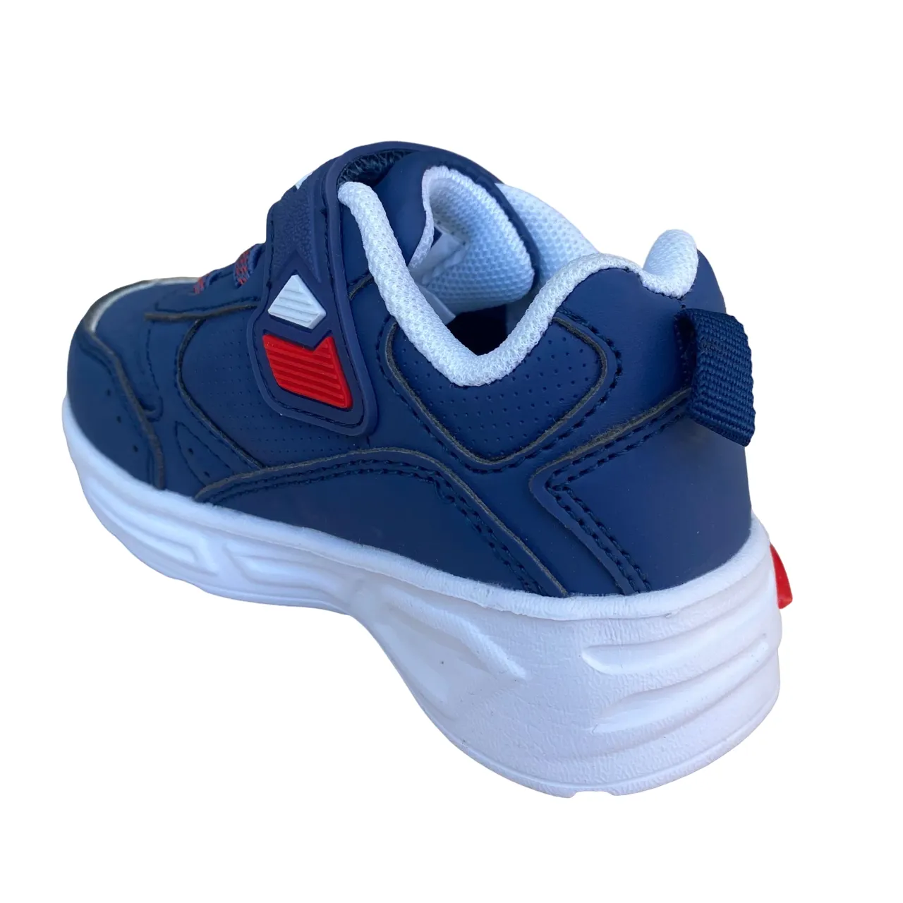 Champion scarpa da ginnastica da bambino con laccio elastico e velcro Low Cut Wave S32130 RBL blu-rosso