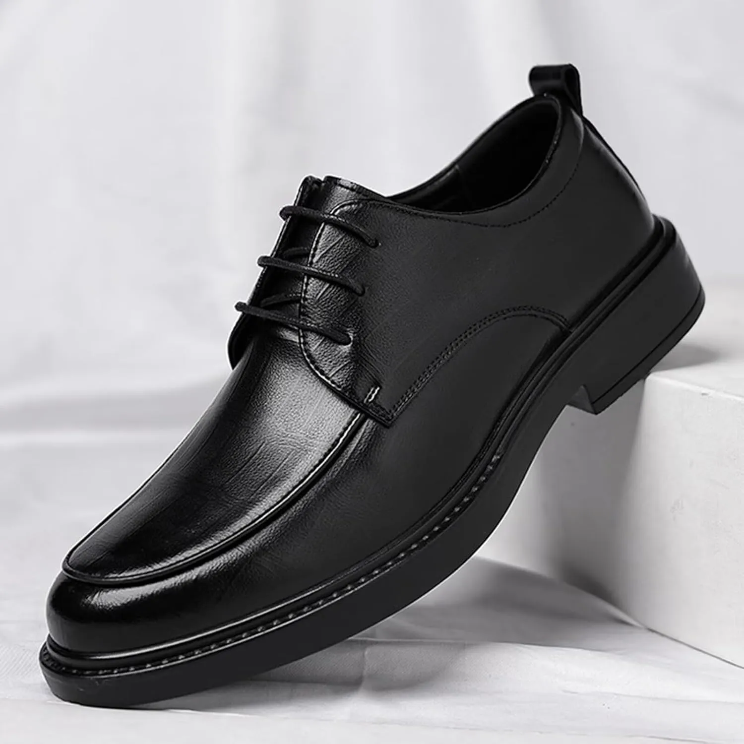 Elevator Dress Shoes for Men Lace-Up Height Increasing Formal Tuxedo Leather Slip on Driving Walking Loafers