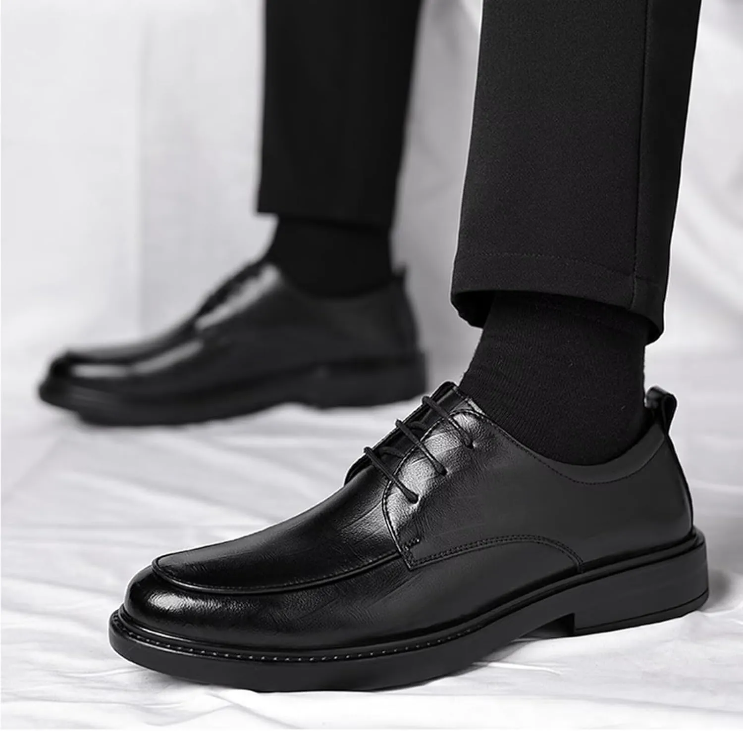 Elevator Dress Shoes for Men Lace-Up Height Increasing Formal Tuxedo Leather Slip on Driving Walking Loafers
