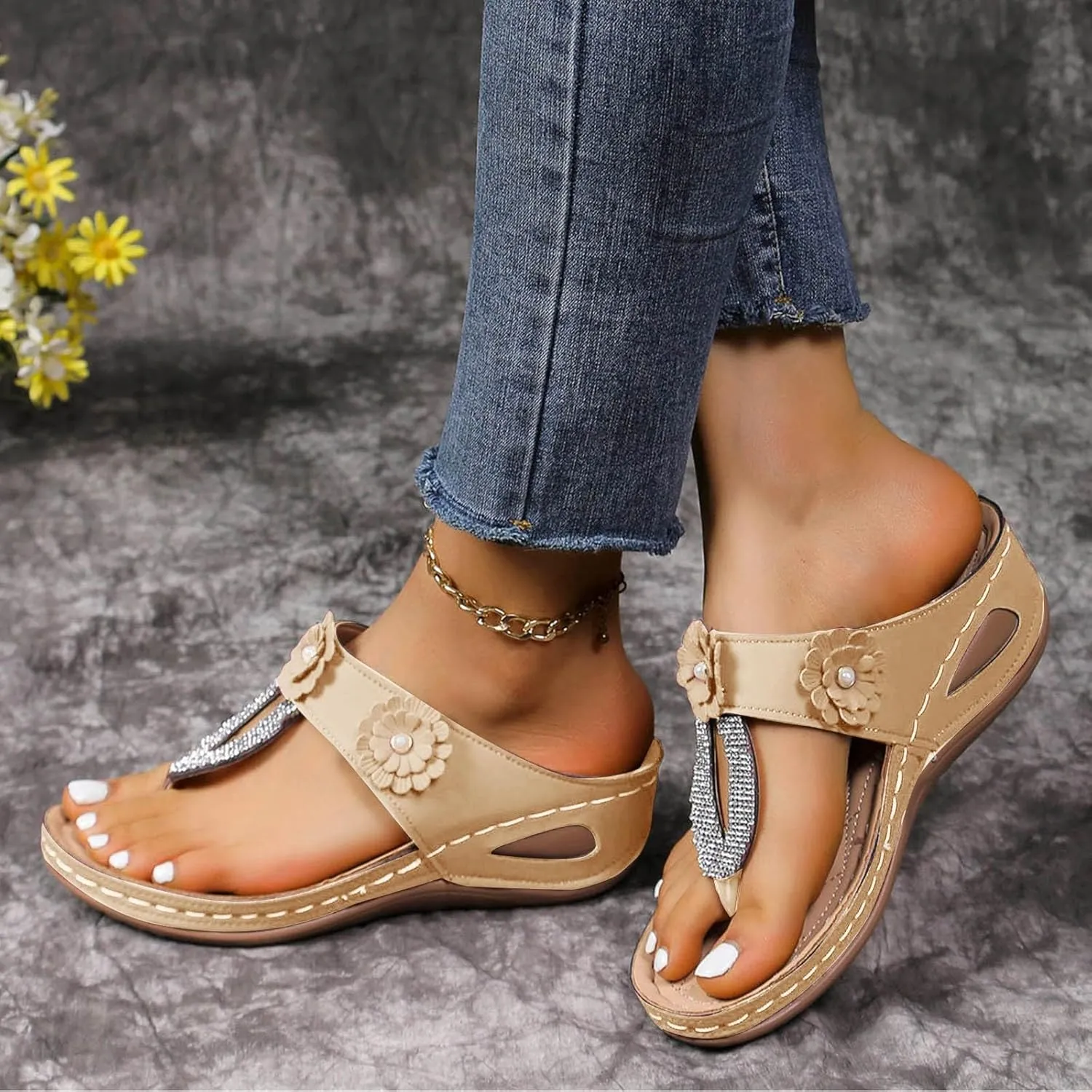 Flip Flops Women Women Summer Beach Casual Thong Sandals Womens Sandles Women's Arch Support Flip Flops