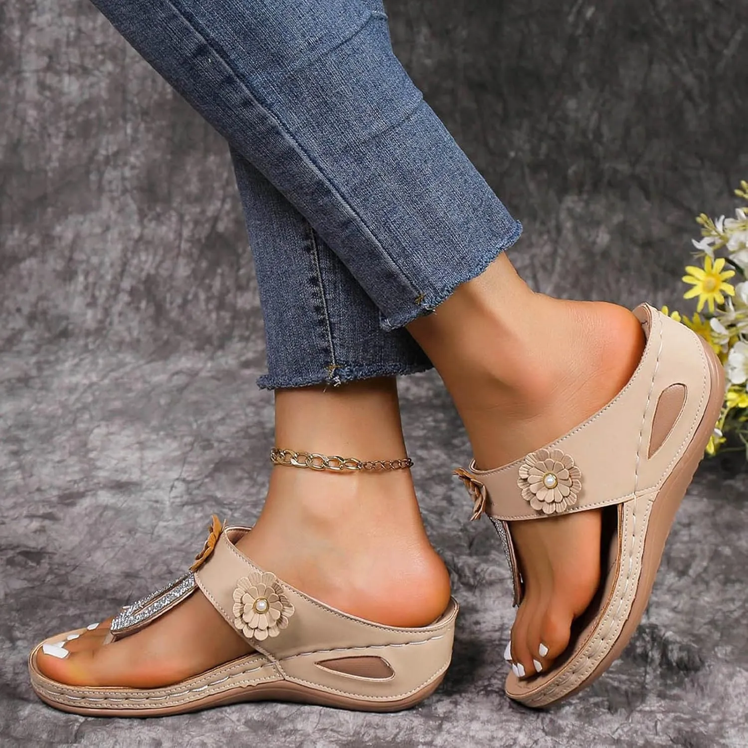 Flip Flops Women Women Summer Beach Casual Thong Sandals Womens Sandles Women's Arch Support Flip Flops