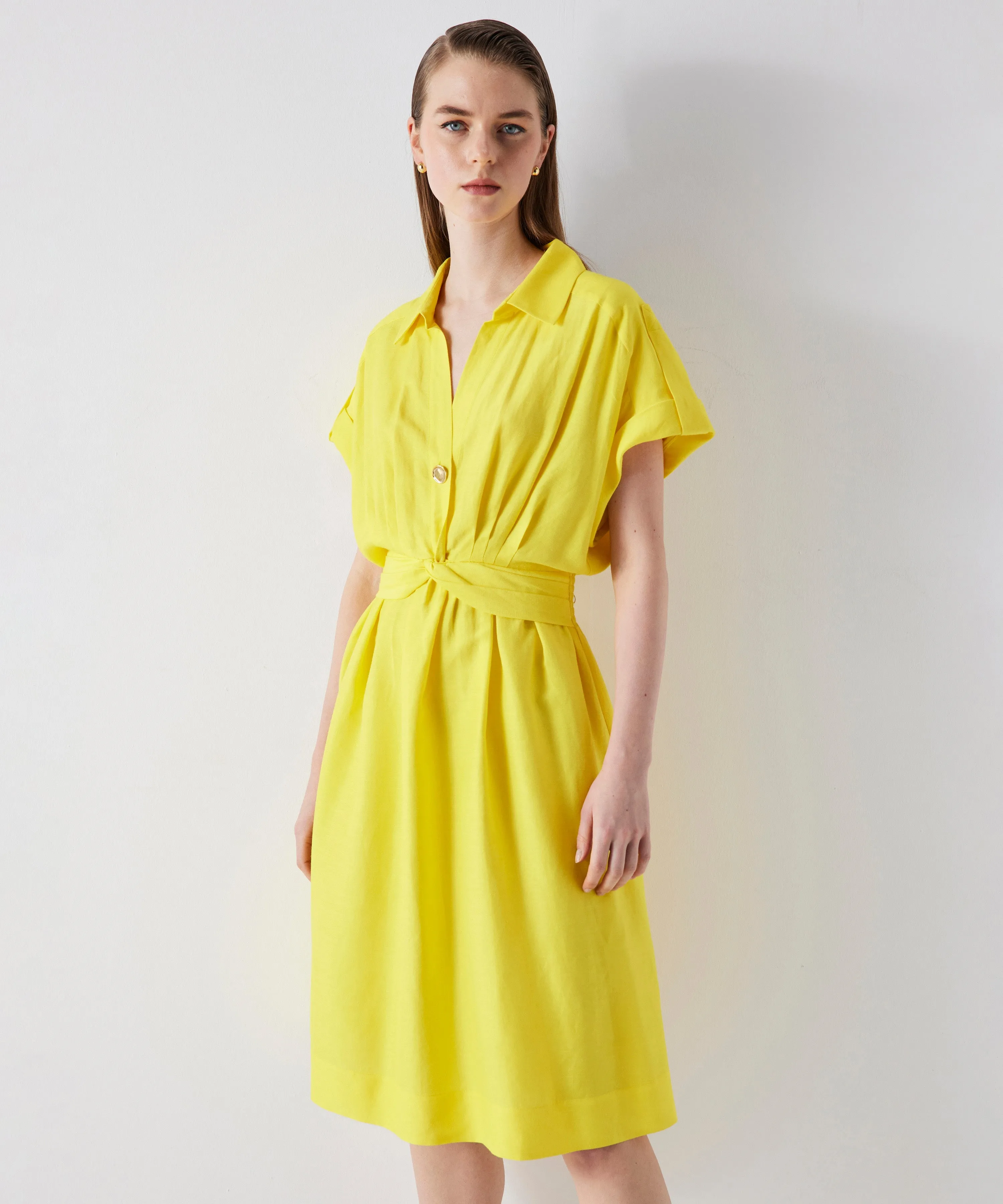 Ipekyol Waist Detail Shirt Dress Yellow