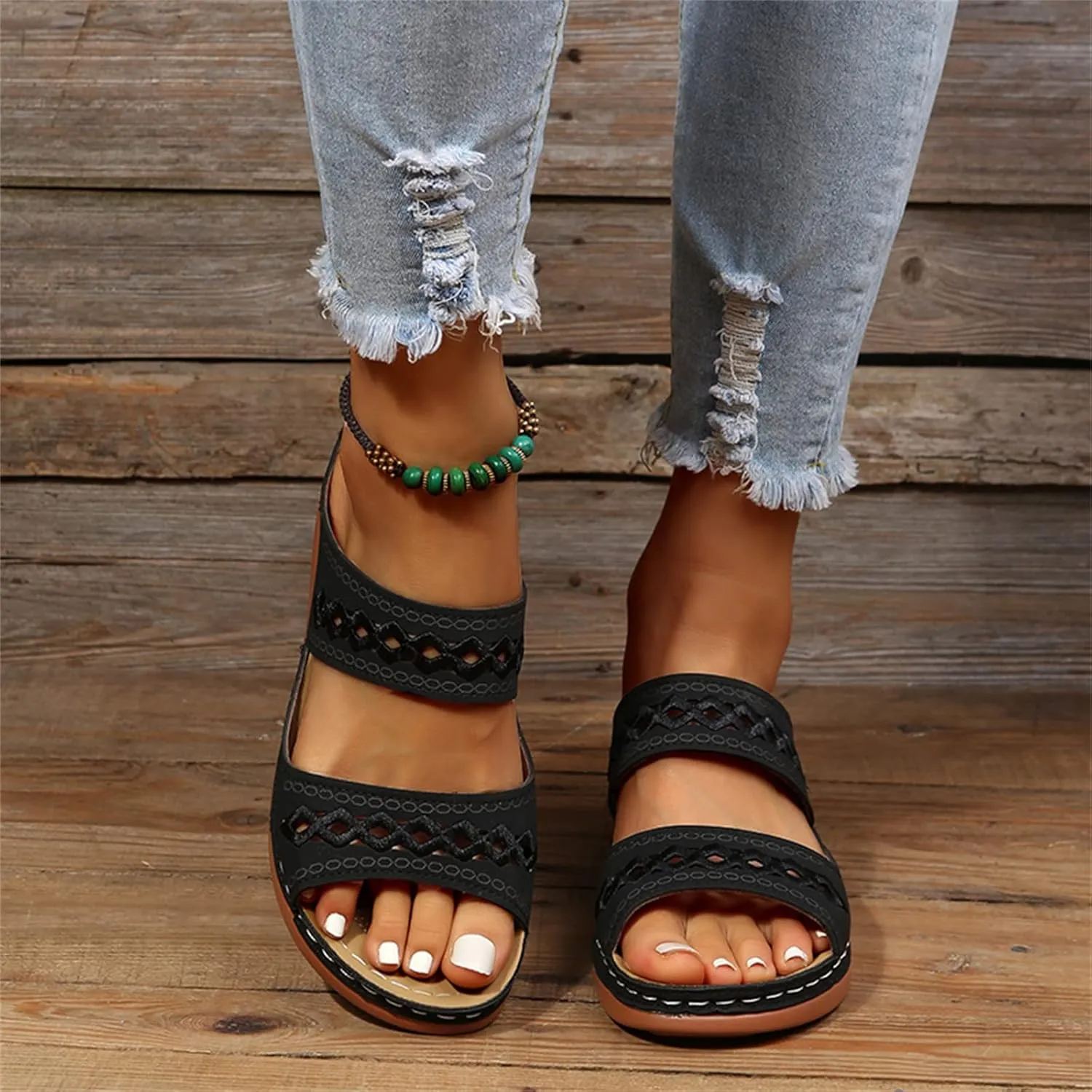 Ladmiple Sandals Women Arch Support Orthopedic Slippers Comfortable Orthotic Flip Flops Dressy Summer Cute Walking Slides