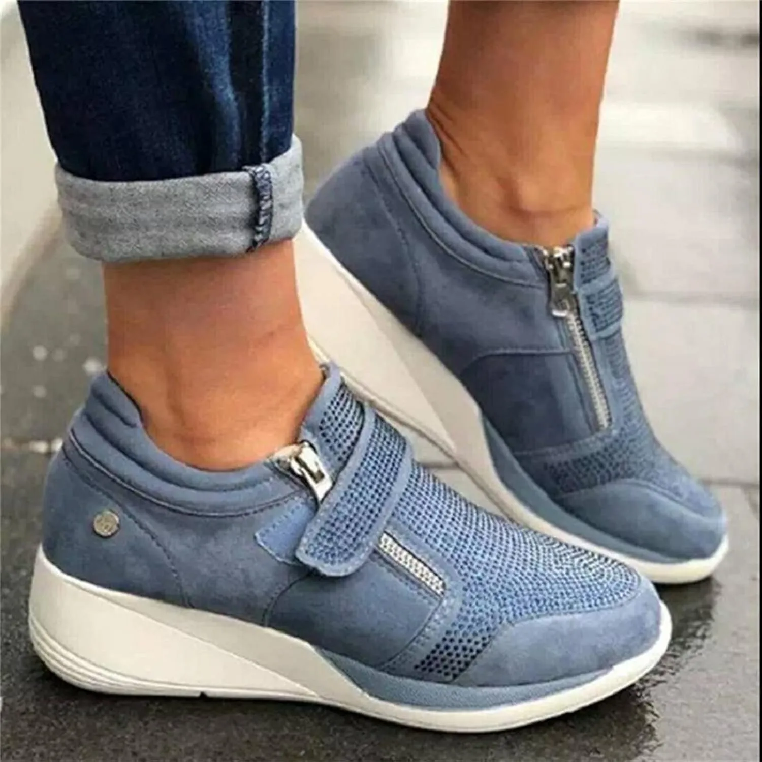 Ladmiple Shoes For Women Sneakers Slip Ons Fashion Comfortable Walking Shoes Dressy Casual Summer Non Slip Platform Shoe