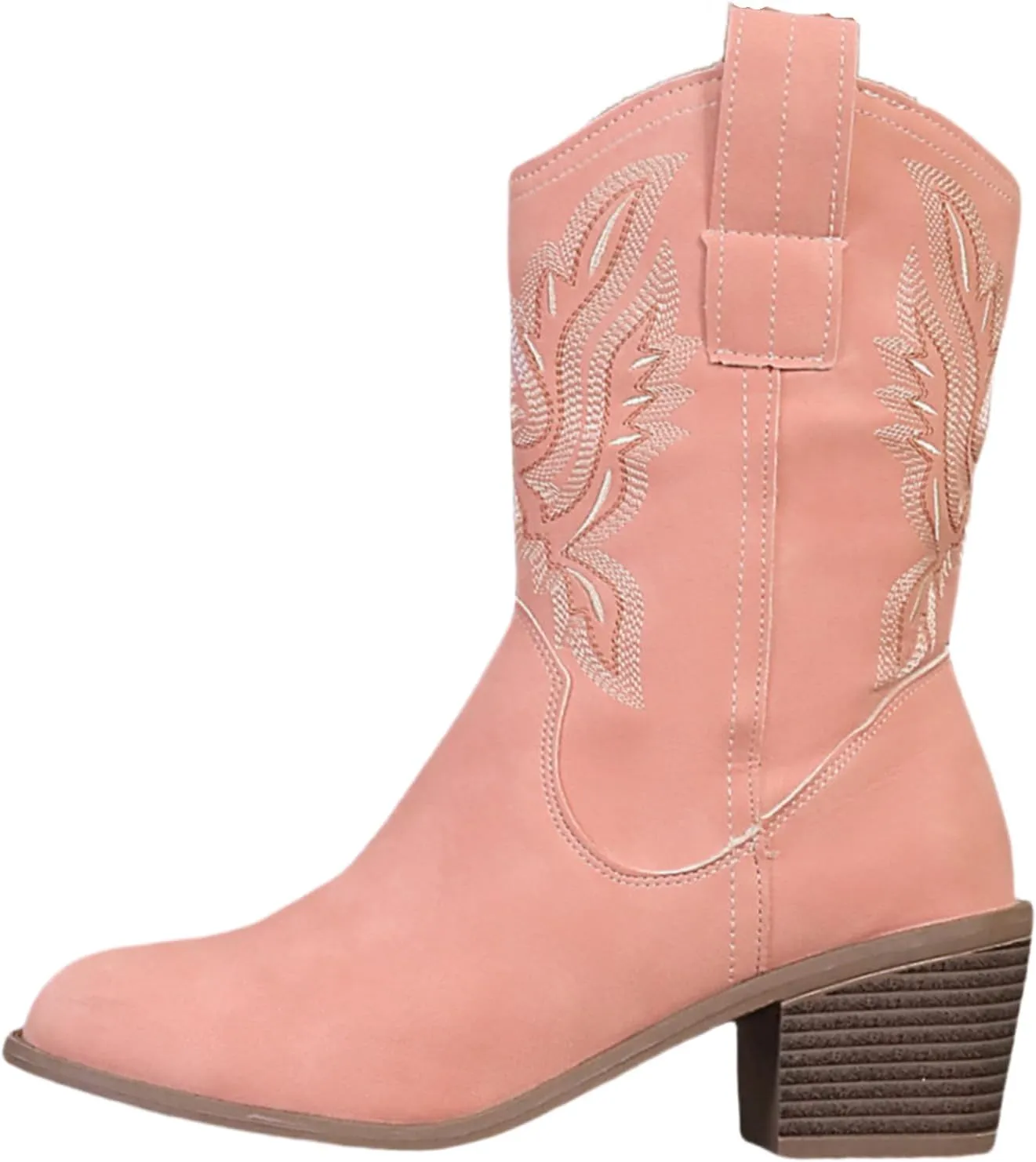Lausiuoe Cowboy Boots For Women Wide Calf Knee High Western Cowgirl Boots Embroidered Chunky Heel Fashion Boot Pull-On
