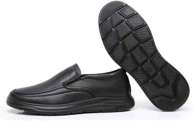 Men's Dress Shoes Loafers Formal Leather Men's Loafer Comfort Non-Slip Lug Sole Slip-On Shoes
