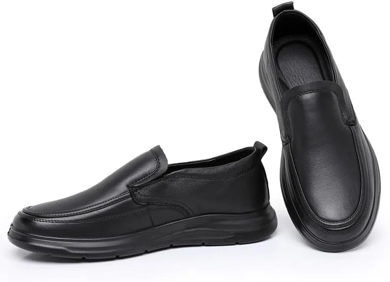 Men's Dress Shoes Loafers Formal Leather Men's Loafer Comfort Non-Slip Lug Sole Slip-On Shoes