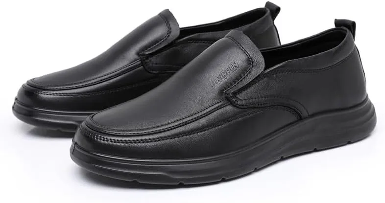 Men's Dress Shoes Loafers Formal Leather Men's Loafer Comfort Non-Slip Lug Sole Slip-On Shoes