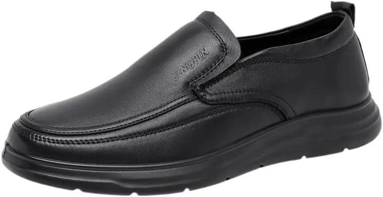 Men's Dress Shoes Loafers Formal Leather Men's Loafer Comfort Non-Slip Lug Sole Slip-On Shoes
