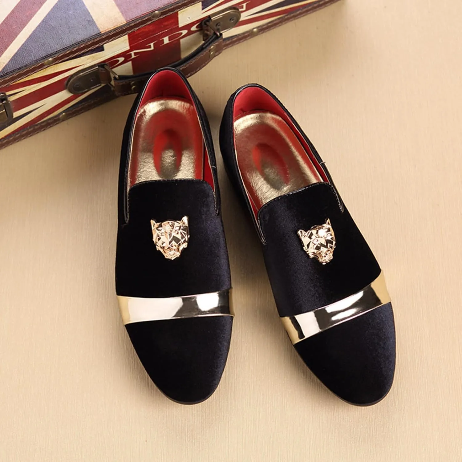 Men's Luxury Penny Loafer Slip-On Velvet Shoes Party Dancing Shoes Suede Wedding Shoes