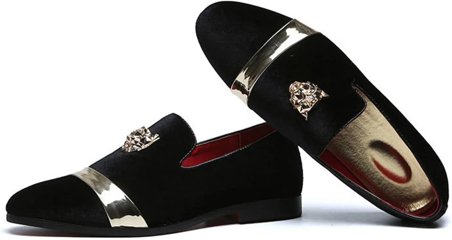 Men's Luxury Penny Loafer Slip-On Velvet Shoes Party Dancing Shoes Suede Wedding Shoes