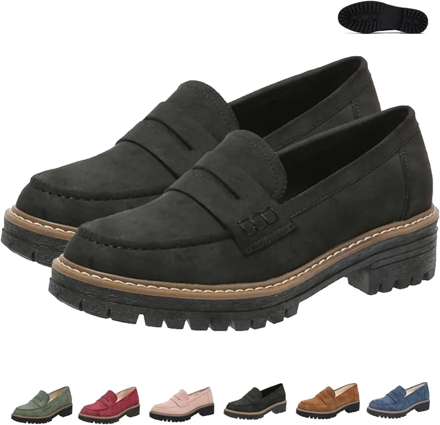 Orthoture Womens Orthopedic Platform Loafers, Comfortable Pink Casual Loafers