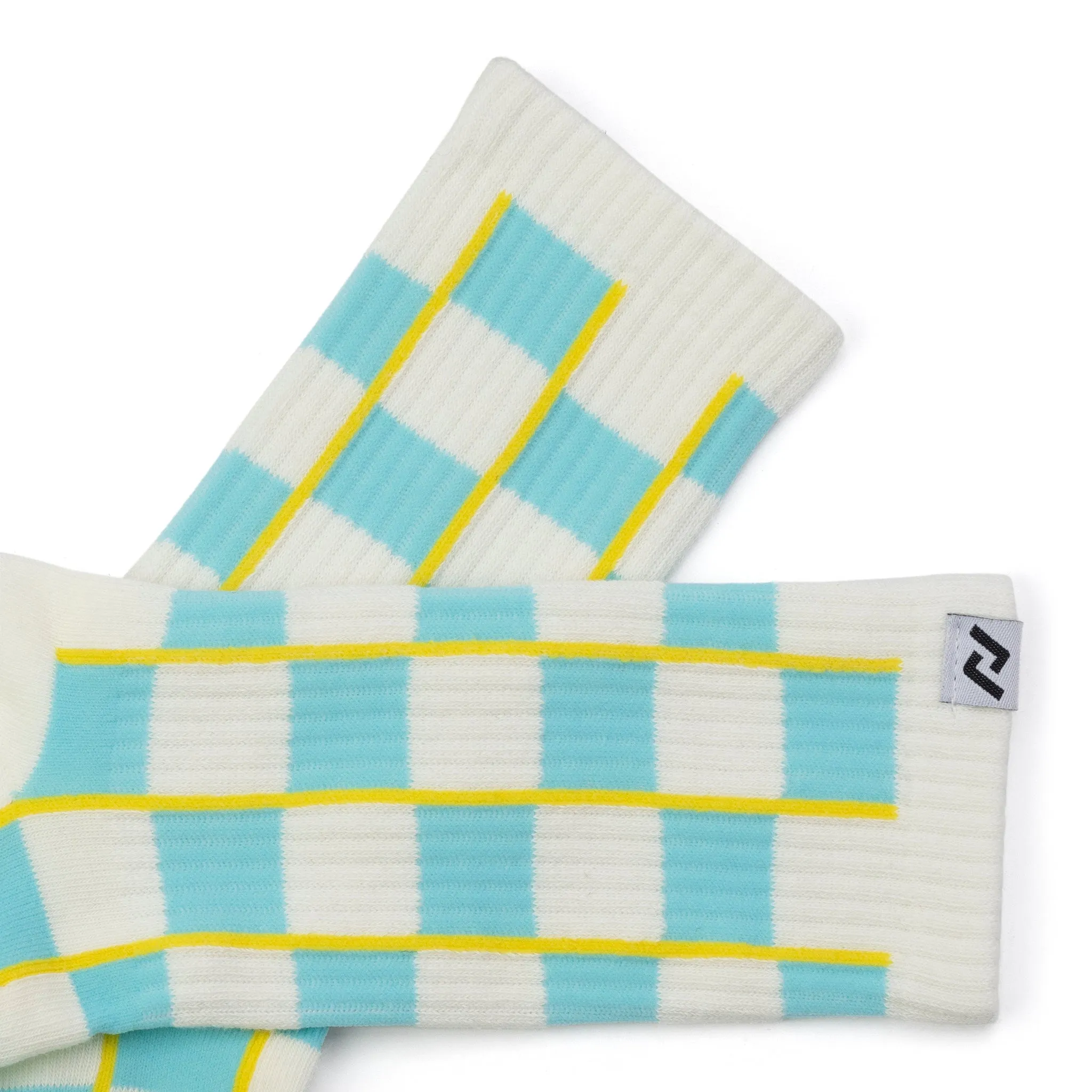 RN Socks White/Blue Checks
