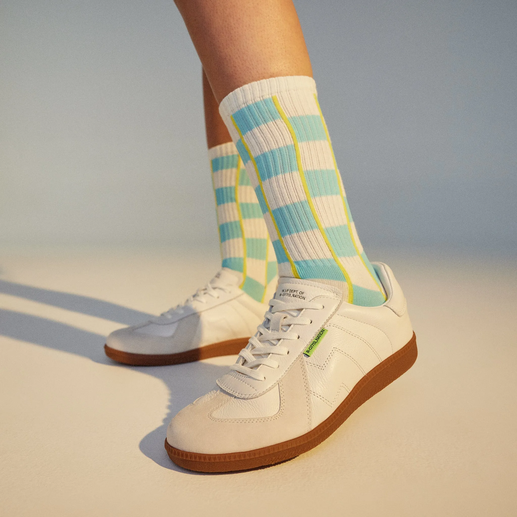 RN Socks White/Blue Checks