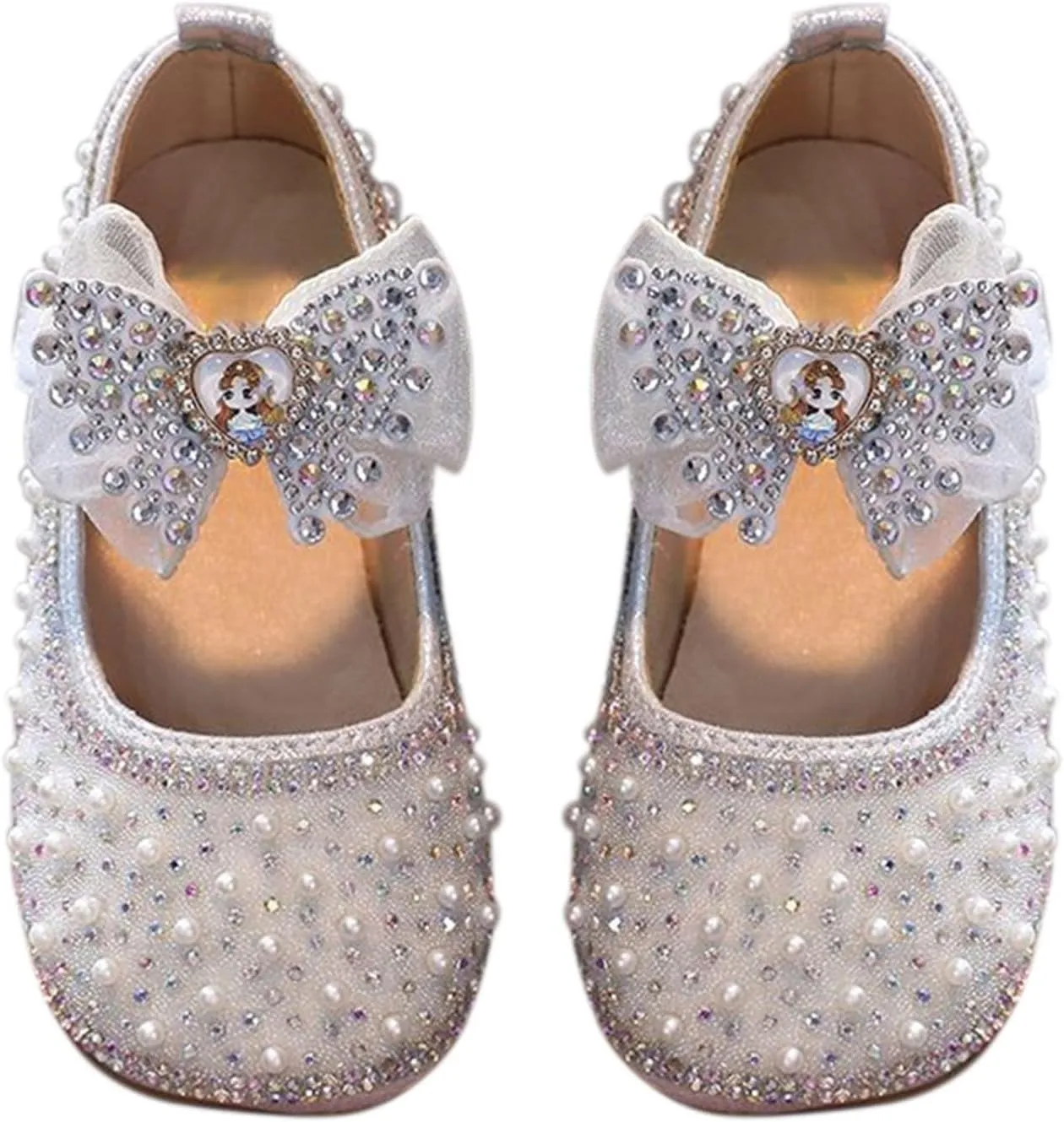 Toddler Baby Girls Glittery Dress Princess Bow Ballet Shoes Baby Soft Leather Shoes Baby House Shoes