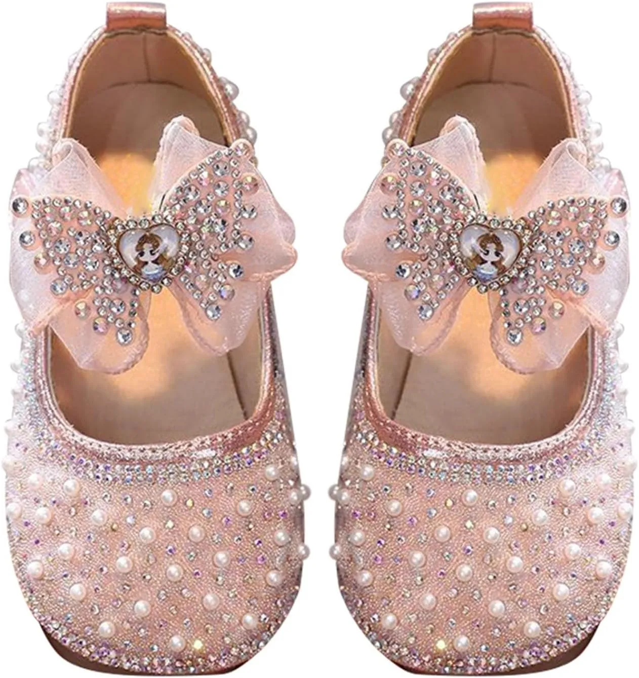 Toddler Baby Girls Glittery Dress Princess Bow Ballet Shoes Baby Soft Leather Shoes Baby House Shoes