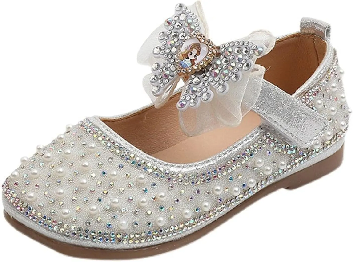Toddler Baby Girls Glittery Dress Princess Bow Ballet Shoes Baby Soft Leather Shoes Baby House Shoes